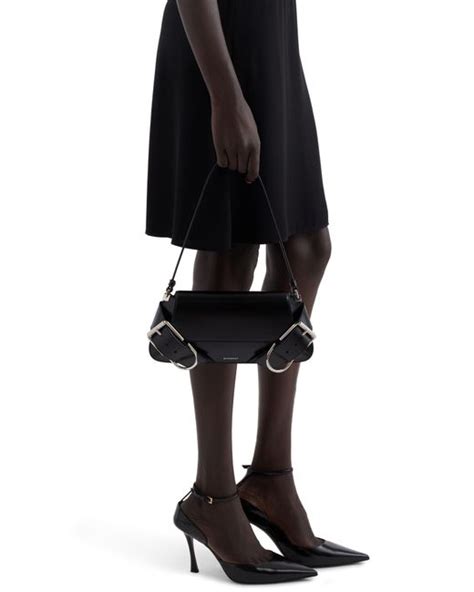 Voyou Shoulder Flap bag in patent effect leather in 